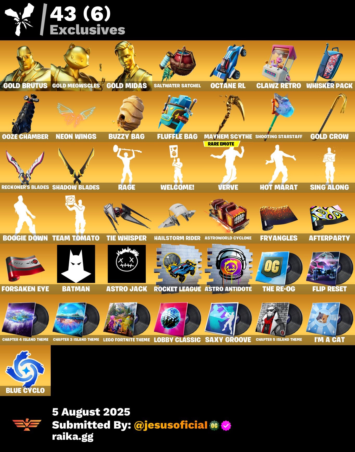 CUENTA FORTNITE 56 SKINS "GOLD MIDAS + PASE MARVEL + RAGE"