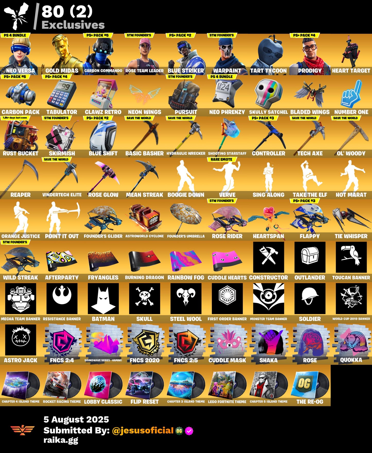 CUENTA FORTNITE 124 SKINS "GOLD MIDAS + NEO VERSA + STW OG"