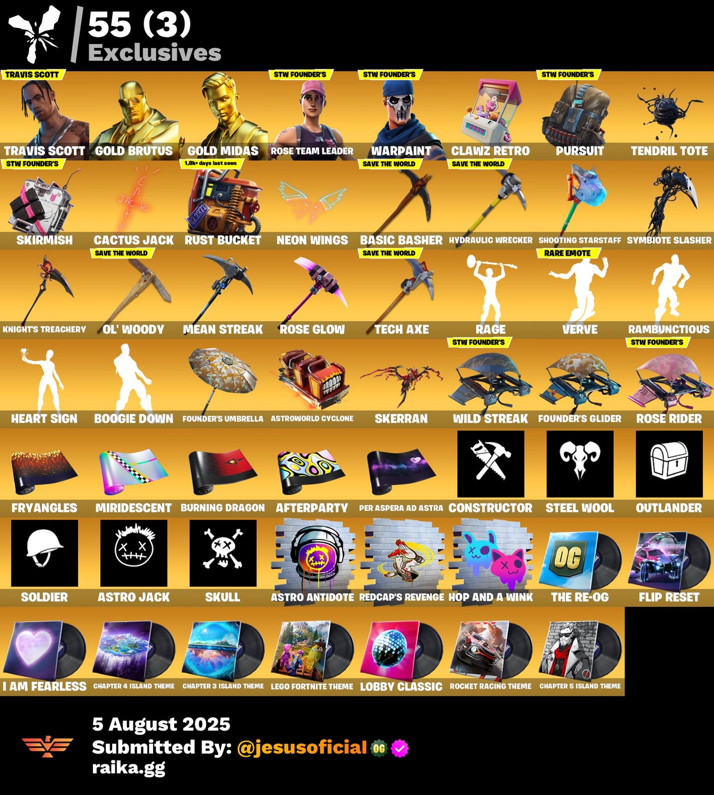 CUENTA FORTNITE 60 SKINS "TRAVIS SCOTT + GOLD MIDAS + STW OG"