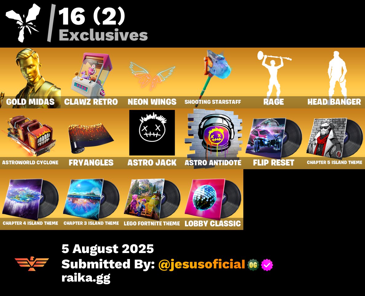 CUENTA FORTNITE 10 SKINS "GOLD MIDAS + HEAD BANGER + RAGE"