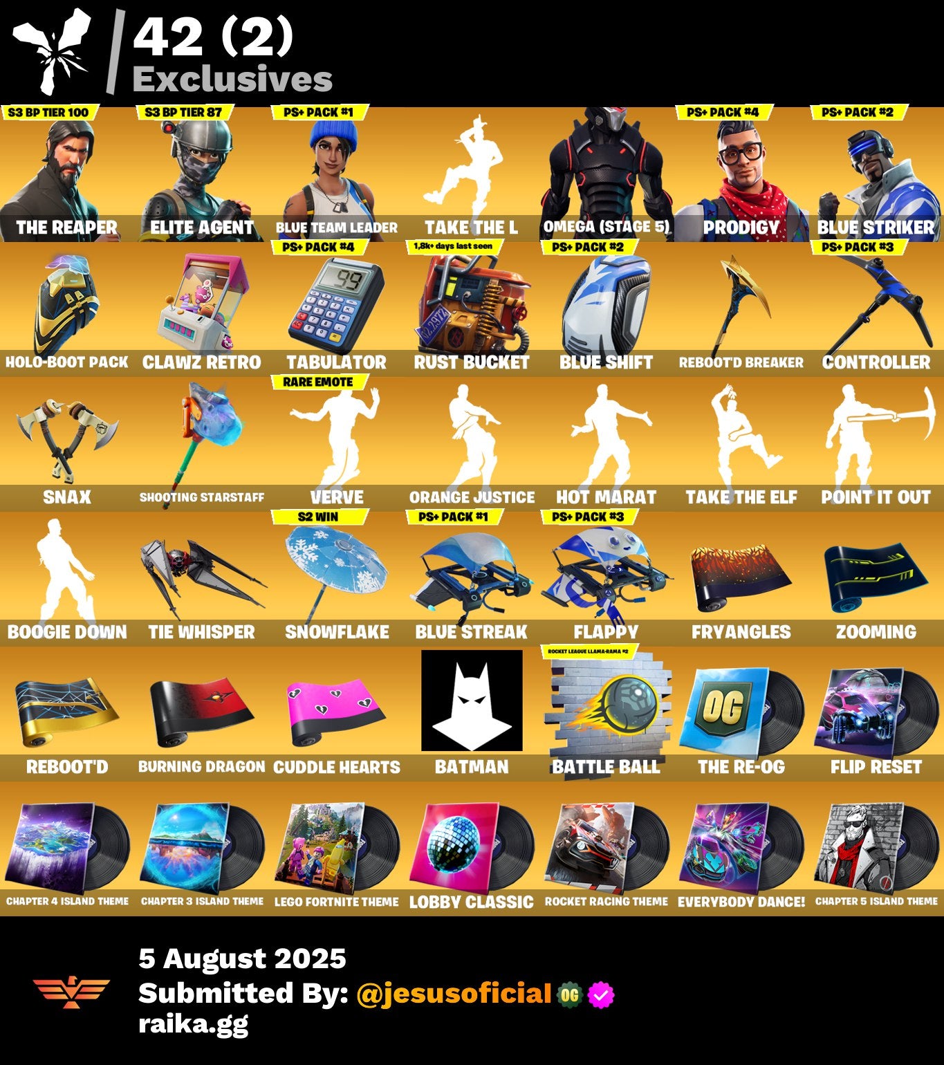 CUENTA FORTNITE 40 SKINS "THE REAPER + OMEGA STAGE 5 + TOMA LA L"