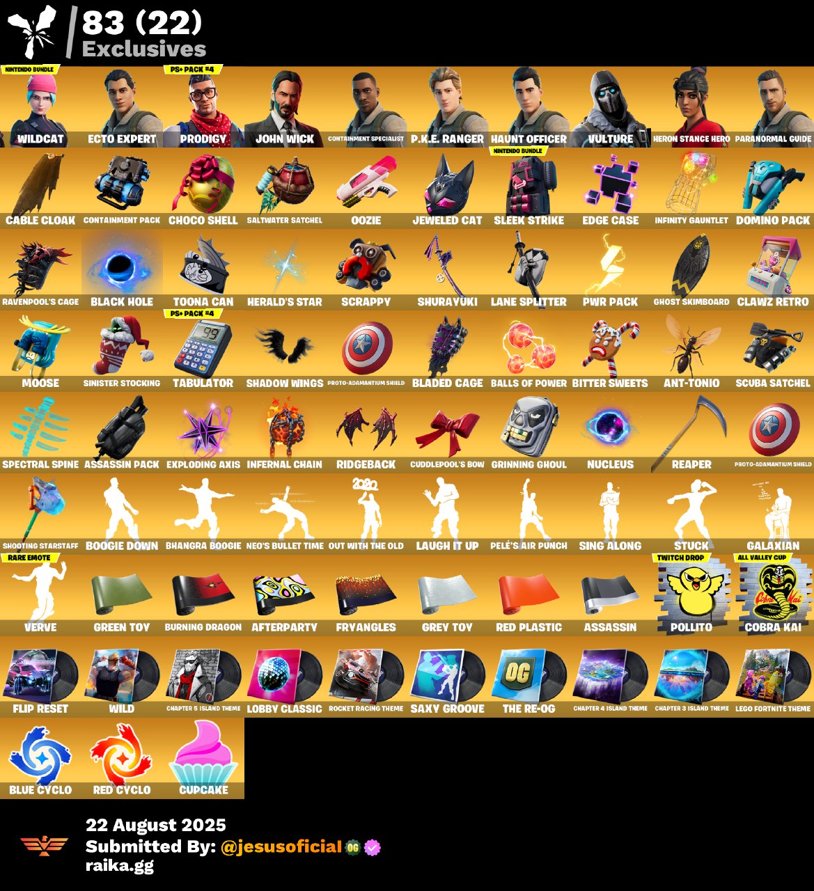 CUENTA FORTNITE 207 SKINS "WILDCAT + STUCK + RISA DE BURRO"