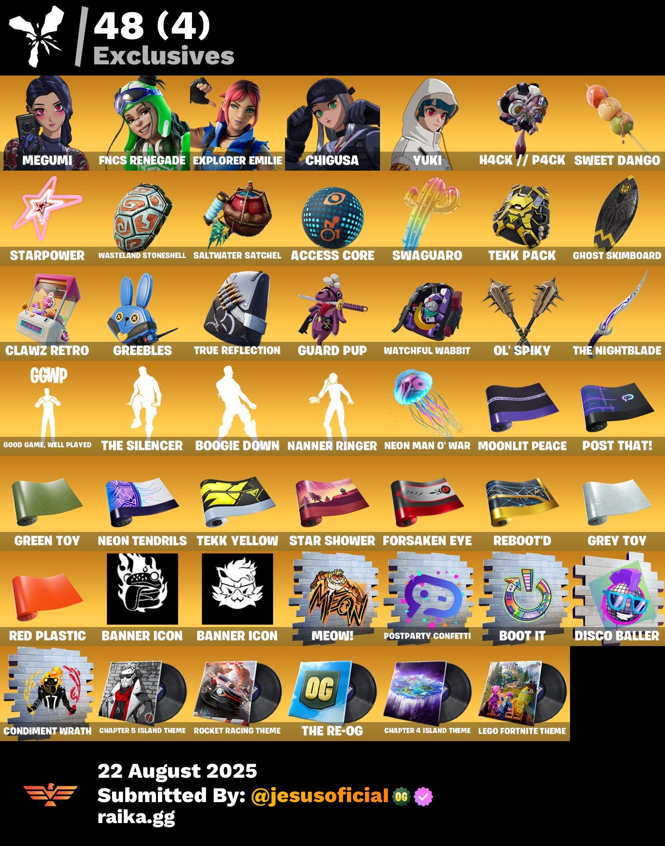 CUENTA FORTNITE 96 SKINS "FNCS RENEGADA + PETER GRIFIN + PASE DE LOS DIOSES"