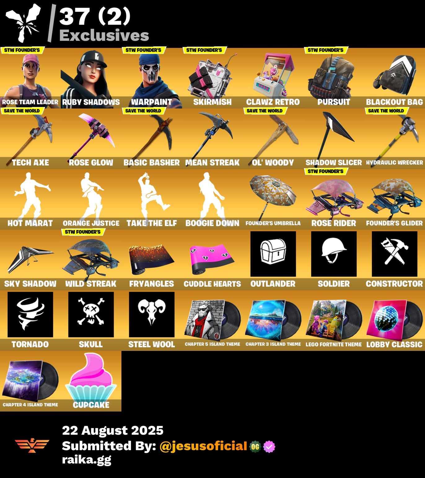 CUENTA FORTNITE 69 SKINS "STW OG + BANANIN + DERIVA"
