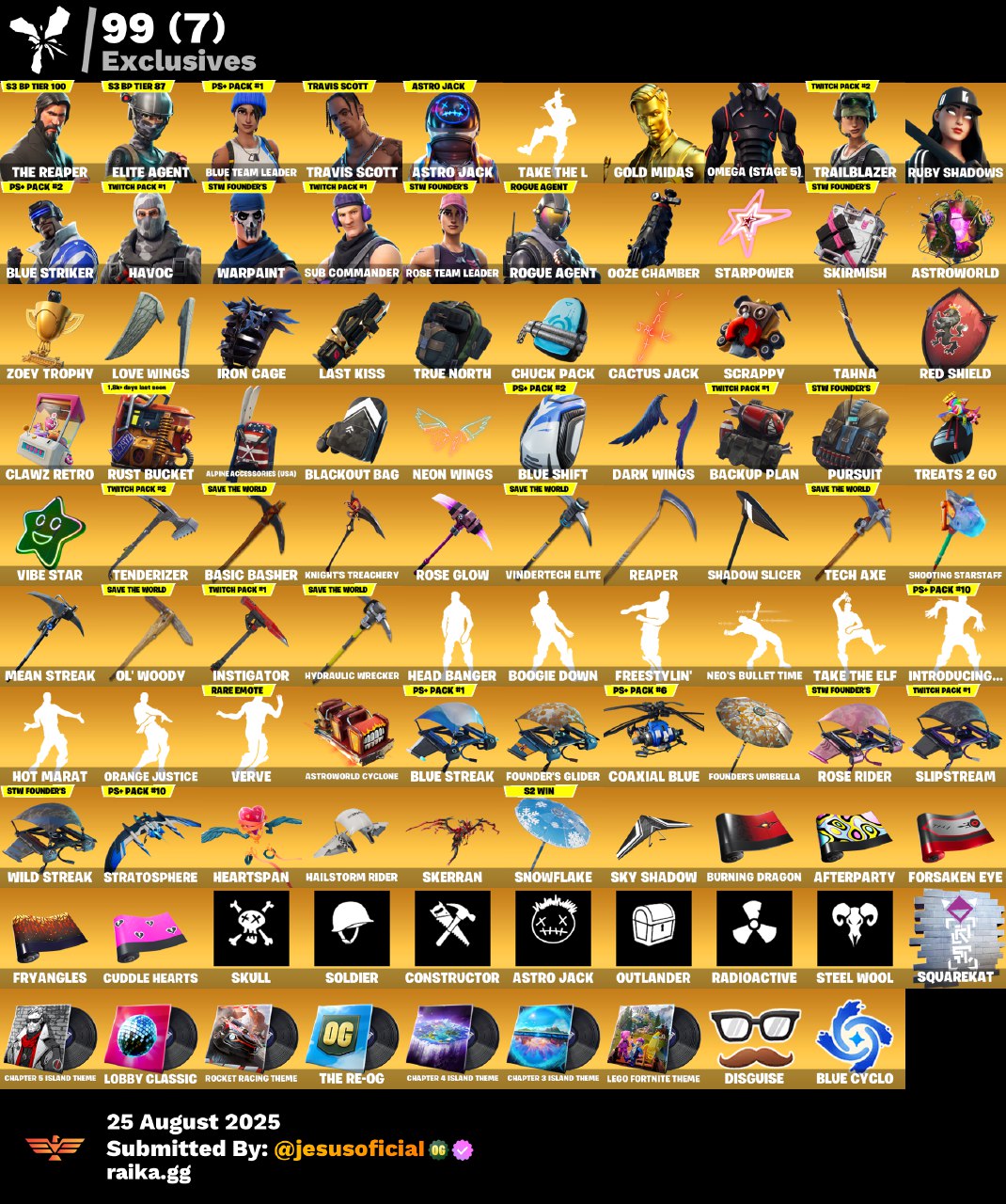 CUENTA FORTNITE 156 SKINS "TRAVIS SCOTT + ASTRO JACK + TOMA LA L + STW OG"