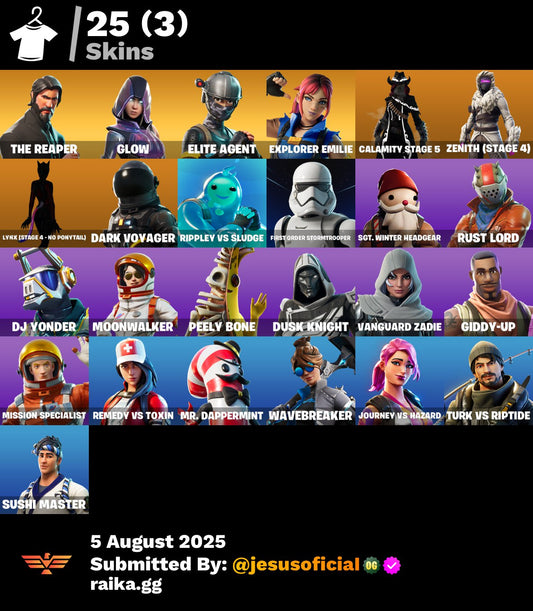 CUENTA FORTNITE 25 SKINS "THE REAPER + GLOW + TOMA LA L"