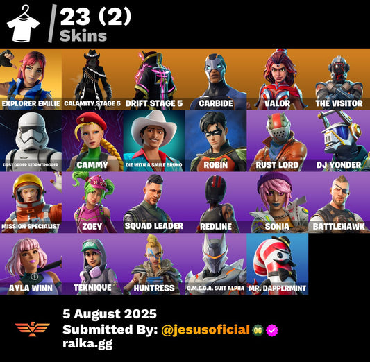 CUENTA FORTNITE 23 SKINS "CAMMY + DERIVA + TOMA LA L"
