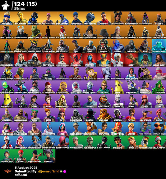 CUENTA FORTNITE 124 SKINS "GOLD MIDAS + NEO VERSA + STW OG"