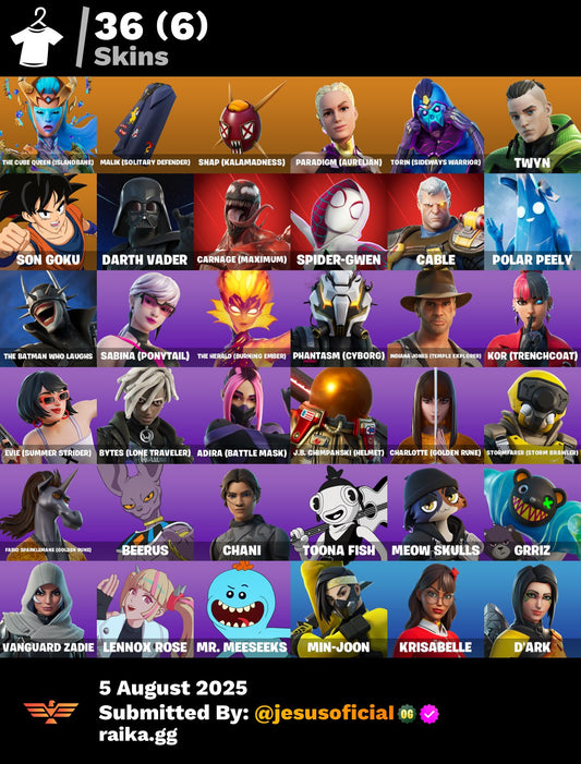 CUENTA FORTNITE 36 SKINS "CHANI + GWEN + EVIE"