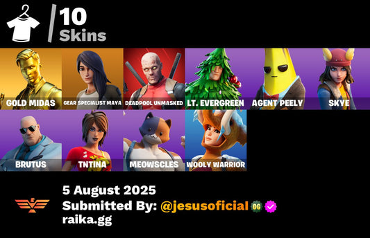 CUENTA FORTNITE 10 SKINS "GOLD MIDAS + HEAD BANGER + RAGE"