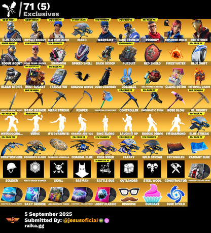CUENTA FORTNITE 107 SKINS "BLUE SQUIRES + RISA DE BURRO + STW OG + JELTY"