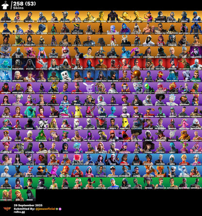 CUENTA FORTNITE 258 SKINS "BLACK KNIGHT + THE REAPER + JELTY + OMEGA CON LUCES + STW OG"