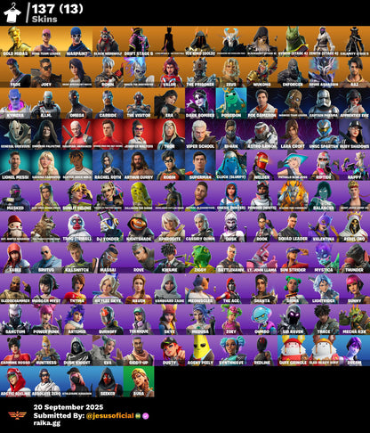 CUENTA FORTNITE 137 SKINS "GOLD MIDAS + STW OG + JUSTICIA NARANJA"