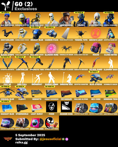 CUENTA FORTNITE 86 SKINS "JELTY + LINA SCORCH + TRILOGY"