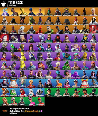 CUENTA FORTNITE 115 SKINS "GALAXY + TRAVIS SCOTT + STW OG"