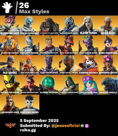 CUENTA FORTNITE 86 SKINS "JELTY + LINA SCORCH + TRILOGY"