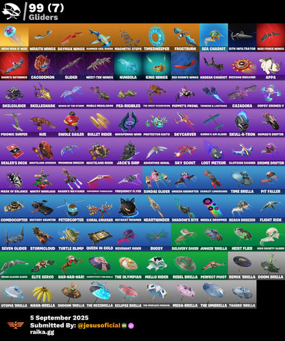 CUENTA FORTNITE 96 SKINS "FNCS RENEGADA + PETER GRIFIN + PASE DE LOS DIOSES"