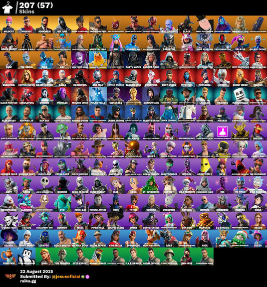 CUENTA FORTNITE 207 SKINS "WILDCAT + STUCK + RISA DE BURRO"