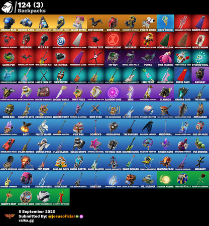 CUENTA FORTNITE 86 SKINS "JELTY + LINA SCORCH + TRILOGY"