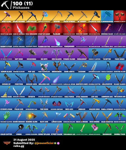 CUENTA FORTNITE 106 SKINS "BLUE SQUIRES + RISA DE BURRO + STW OG + JELTY"