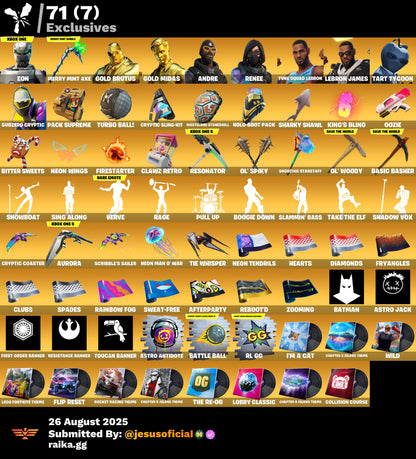 CUENTA FORTNITE 136 SKINS "EÓN + MONCLER + PICO MINTY"