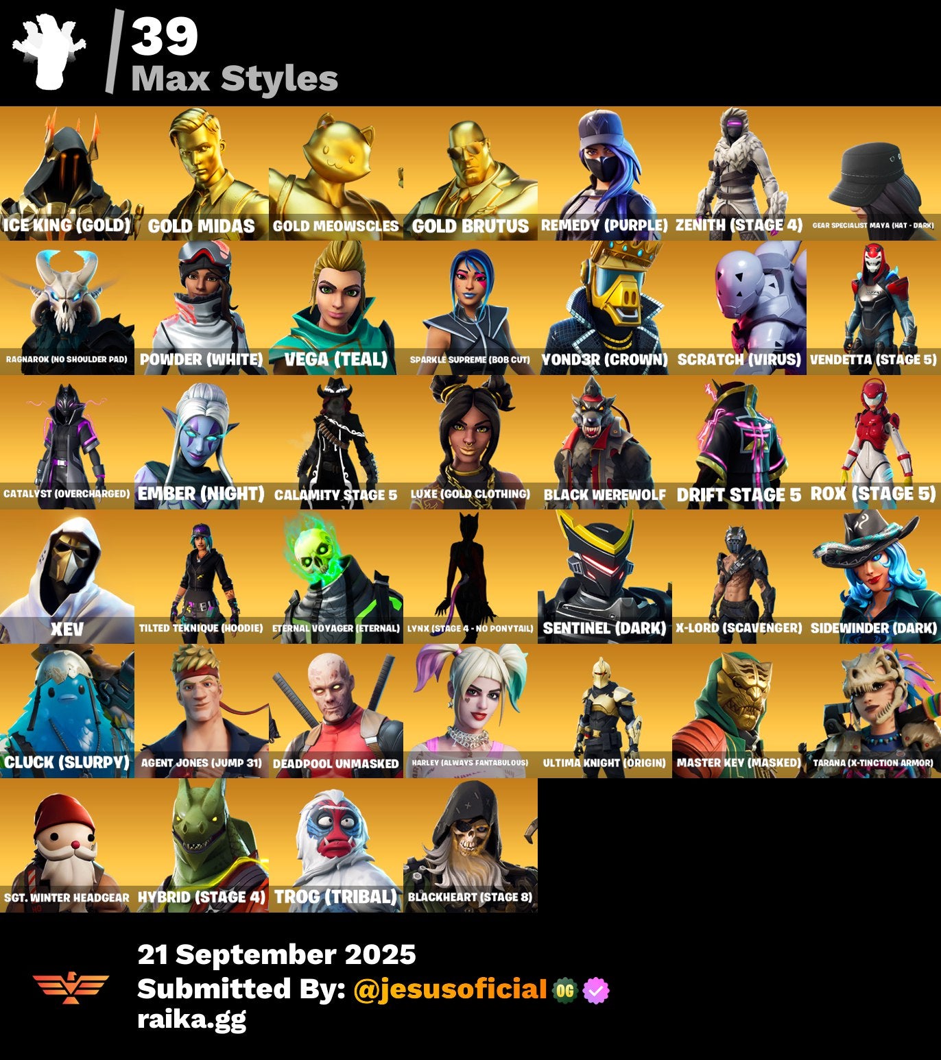 CUENTA FORTNITE 118 SKINS "GOLD MIDAS + NEO VERSA + LARA CROFT"