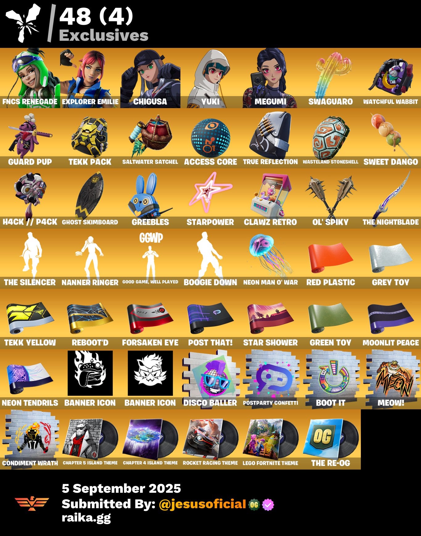 CUENTA FORTNITE 96 SKINS "FNCS RENEGADA + PETER GRIFIN + PASE DE LOS DIOSES"