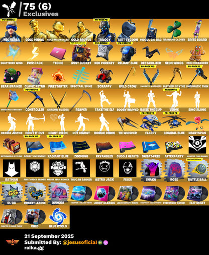 CUENTA FORTNITE 118 SKINS "GOLD MIDAS + NEO VERSA + LARA CROFT"