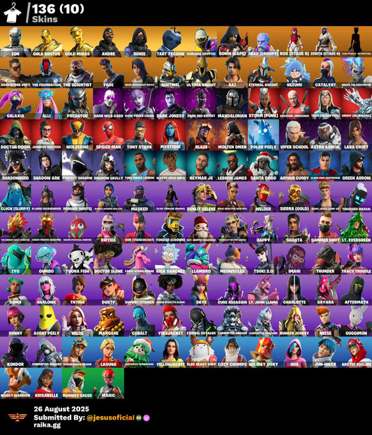 CUENTA FORTNITE 136 SKINS "EÓN + MONCLER + PICO MINTY"