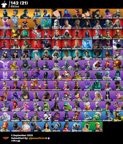 CUENTA FORTNITE 142 SKINS "JILL VALENTINE + PASE MARVEL OG + CLOUD STRIKER"
