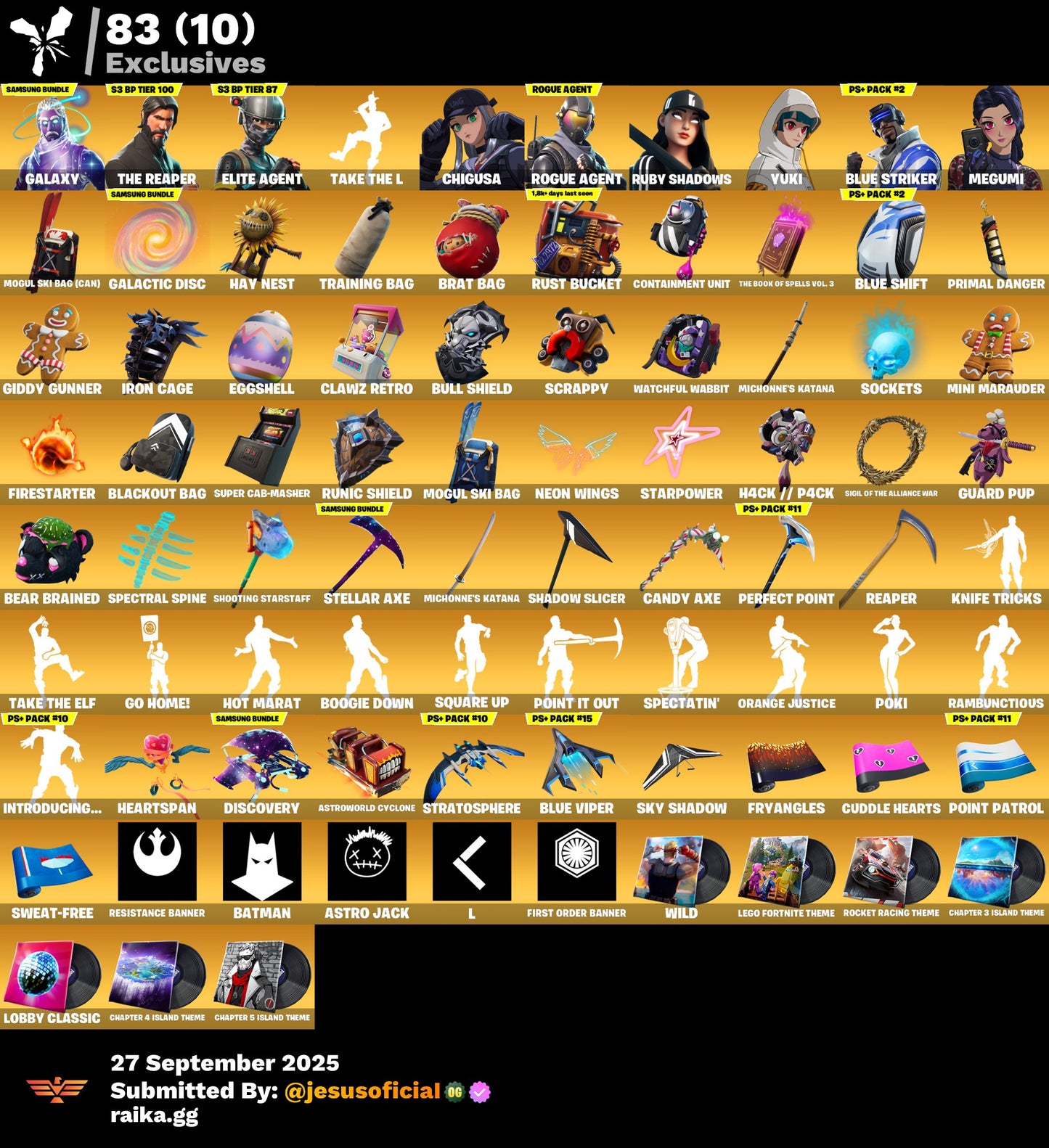 CUENTA FORTNITE 213 SKINS "GALAXY + TOMA LA L + THE REAPER"