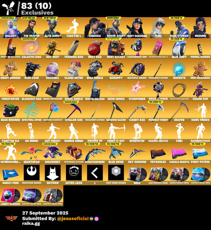CUENTA FORTNITE 213 SKINS "GALAXY + TOMA LA L + THE REAPER"