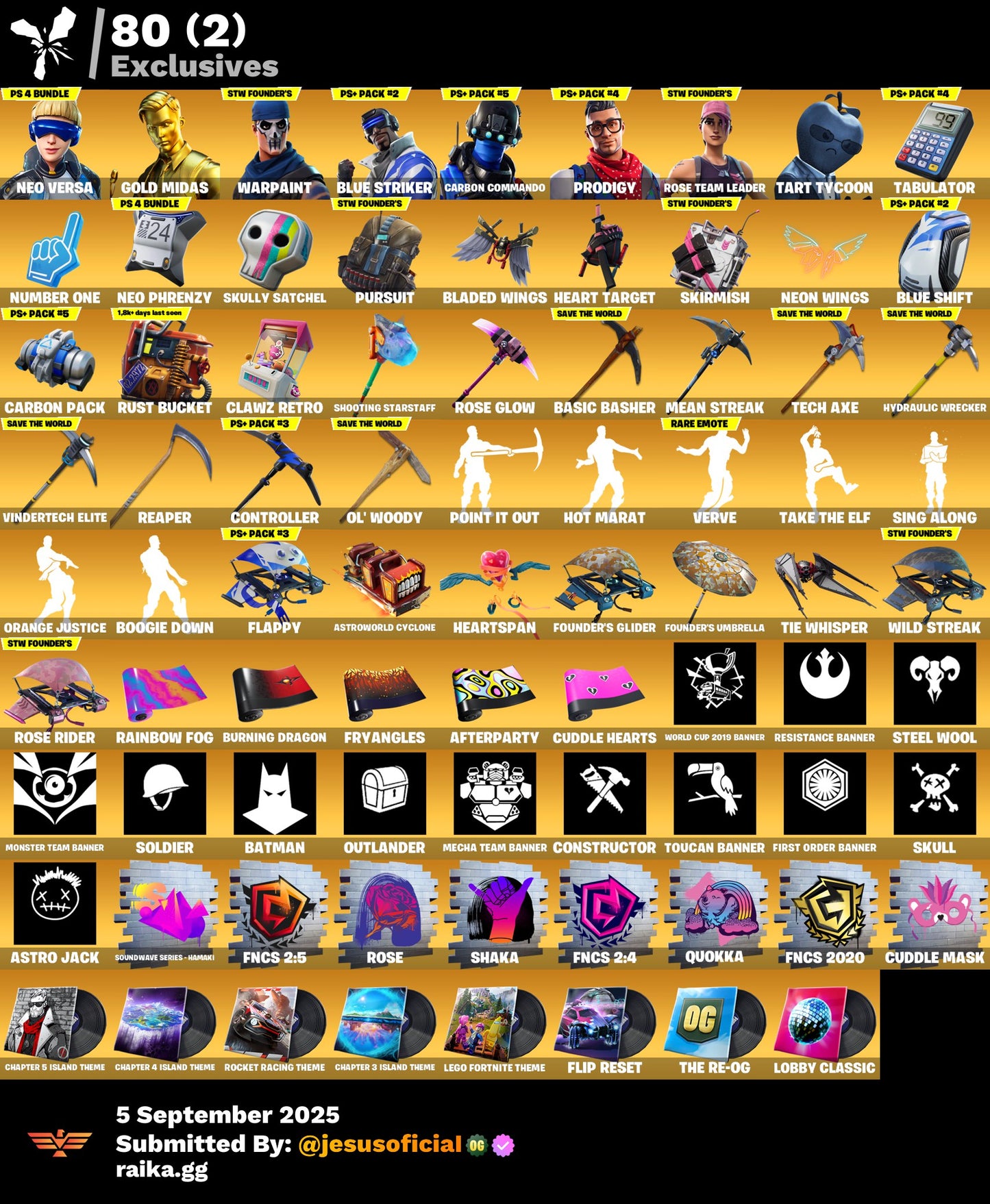 CUENTA FORTNITE 124 SKINS "GOLD MIDAS + NEO VERSA + STW OG"