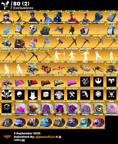CUENTA FORTNITE 124 SKINS "GOLD MIDAS + NEO VERSA + STW OG"